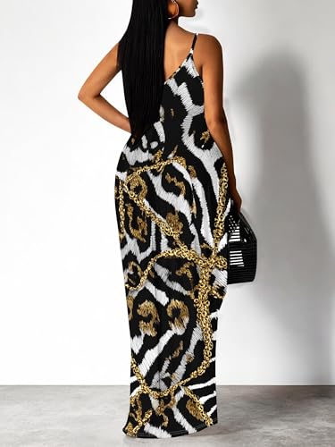 Image of SUZONANA Women Plus Size Summer Maxi Dress Spaghetti Strap Loose Sundress