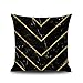 Lieson Housse Coussin Canape 45x45, Coussins Decoratifs pour Canapes Noir Or Coussin Decoration Exterieur Motif Marbre Triangulaire, Lin