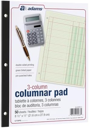 Amazon.com : 5Forms Columnar Pads 4 Column 8 1/2 x 14