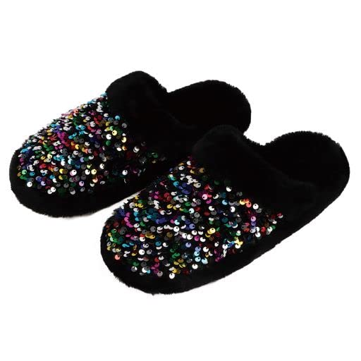 Snoozies Glam Spa Slides Womens Slippers - Cute Pedicure Slippers with Sequin Embellishments - Indoor House Pedi Shoes - Ladies Slippers