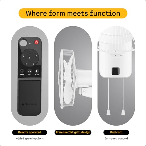 Image of atomberg SilenceAire Hi-Speed 400mm Wall Fan | Energy saving | Ideal for Home & Office | Silent BLDC Wall Fan | 60W | Remote with Oscillation, Timer, Sleep | 2 Years Warranty (Snow White)
