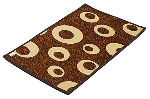 Image of Kuber Industries Oval Design Soft, Lightweigth, Washable, Non Slip Doormat Entrance Rug Dirt Trapper Mat Shoes Scraper for Entry, Patio, Porch (Green)