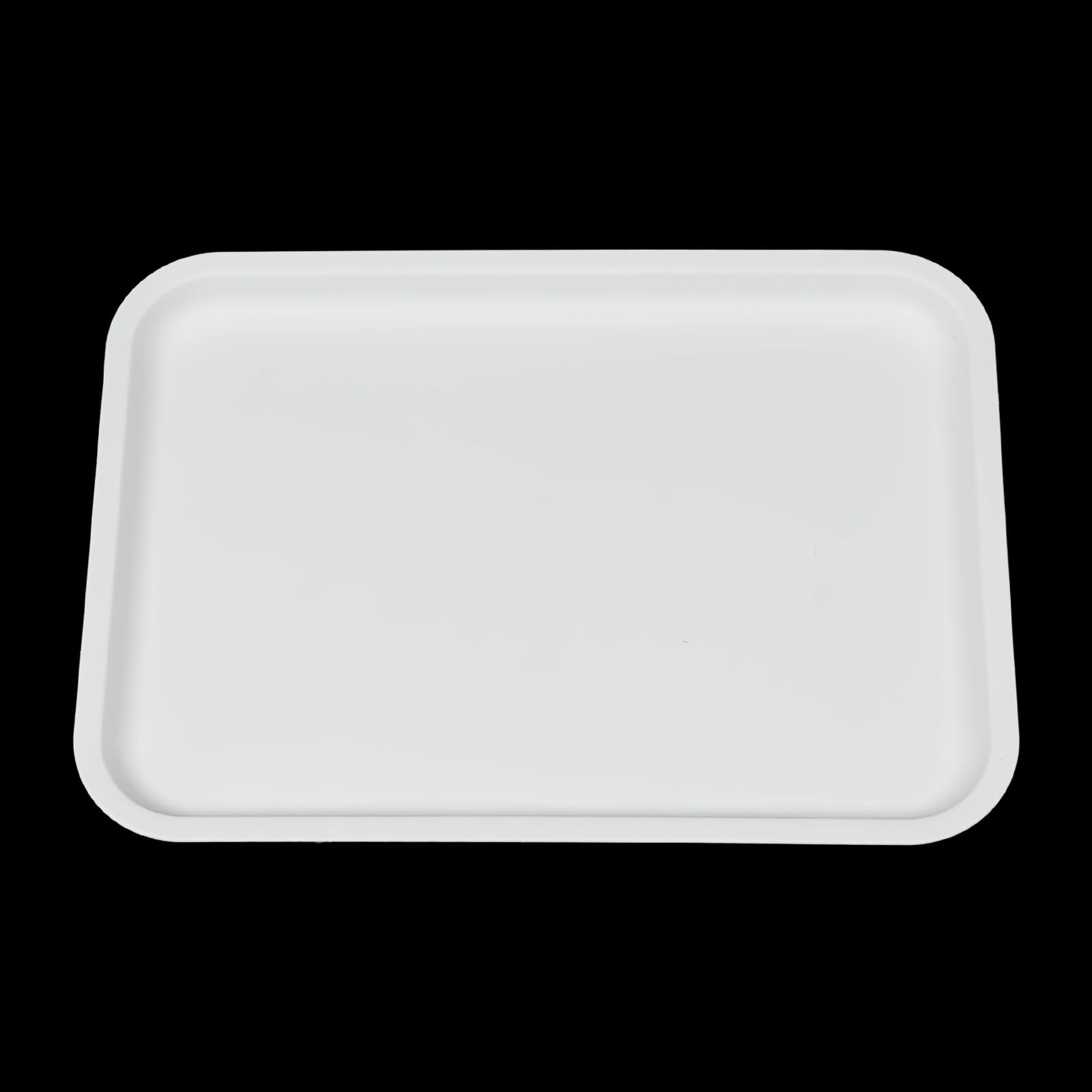 24 Stück Fast-Food-Tablett, Serviertablett rutschfest Rechteckig Kunststofftablett, Stapelbar Plastik Tabletts, Fast Food Café Tabletts für Küche, Restaurants, 36 x 27 x 2 cm (Weiß)