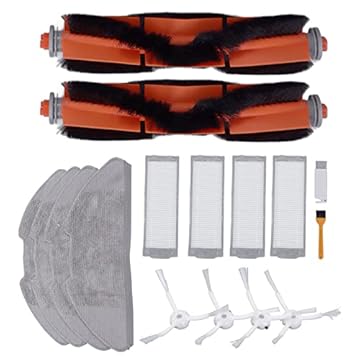 Peça sobressalente a vácuo, compatível com Xiaomi Mi Robot Vacuum Mop 2 Lite, 2 Pro MJSTL MJST1S, 2 escovas principais, 4 filtros, 1 escova, 1 escova secante, 4 escovas laterais, 4 panos (pacote com