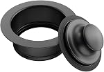 Sink Flange for Garbage Disposal Stopper Universal Stainless Steel Flange Plug Fit 3-1/2 Inch Standard Sink Drain Openings Garbage Disposal Flange Stopper Kit Replacement Accessories (Matte Black)