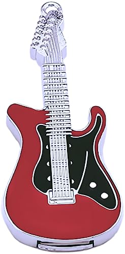 Clé USB guitare rouge 64 Go en métal anti-choc pour fichiers