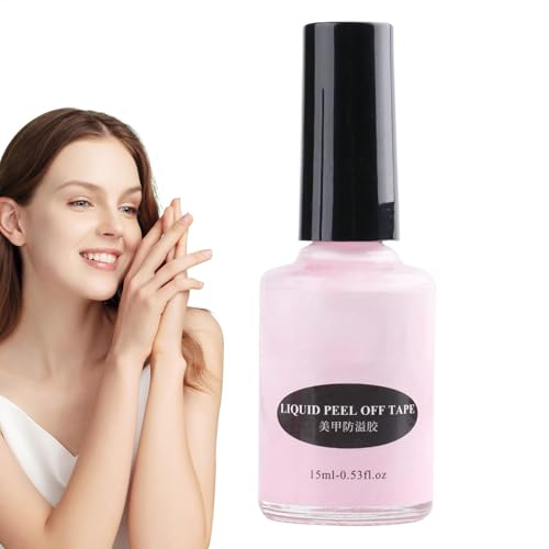 Eliminador de esmalte de uñas de 15 ml, látex líquido, cinta adhesiva, protector de uñas sin olor, látex líquido para uñas, barrera polaca – Protección de la piel para uñas