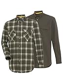 jagdhemden kurzarm Button-Under-Kragen Parforce 2er-Set Jagdhemd Oliv/Oliv kariert 3XL