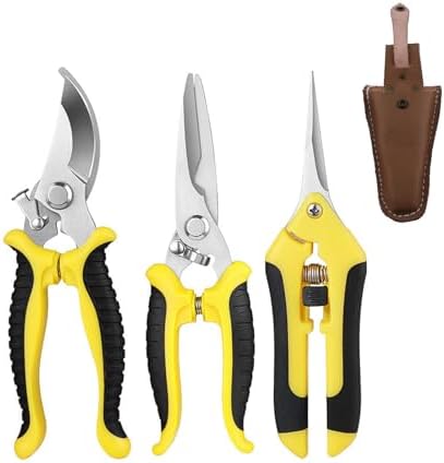 3 Piezas Tijeras de Jardín, Herramientas de Jardín, Tijeras de Podar, Tijeras de Ramas, para Arbustos, Cercas, Plantas de Jardín, Plantas en Macetas, Amarillo 3 Piezas Tijeras de Jardín, Herramientas de Jardín, Tijeras de Podar, Tijeras de Ramas, para Arbustos, Cercas, Plantas de Jardín, Plantas en Macetas, Amarillo