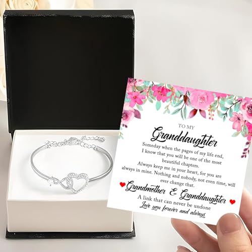 To My Beautiful Granddaughter Bracelet with Meaningful Card, Granddaughter Gifts from Grandma & Grandpa, Sentimental Gifts for Valentines Day, Birthday, Graduation, Christmas4