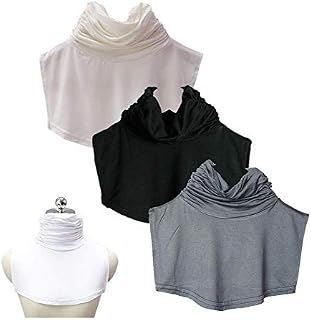 Simplemuji Women Half Top Mock Blouse Turtleneck Dickey Collar Wrap Neck Warmer