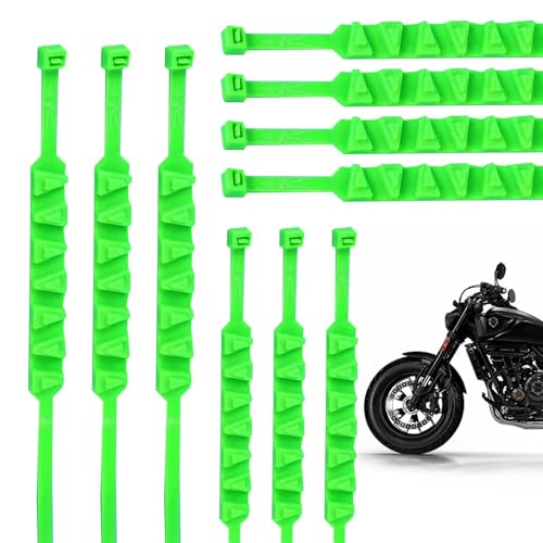 Snow Chains for Car - 10x Non-Slip Chains,Multi-layer Teeth Winter Snow Tire Chains, Road Safety Accessories, Nylon Ice Breaking Tire Zip Ties for Snow