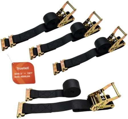 Ratchet Straps 2" x 15 FT 4500LBS Break Strength Tie Down Straps ...