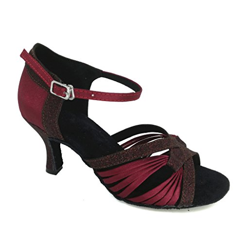 Pierides Women's Peep Toe Sandals Latin Salsa Purplego Practice Ballroom Dance Shoes with 2.75