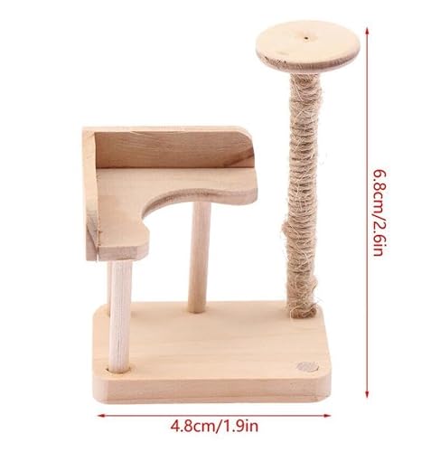 1:12 Scale 1/12 mini Furniture minihouse Miniature Cat Climbing Frame Miniature Cat Tree Farm Animals for Cat Tower Home Furniture Miniature Tower Wooden Cat mini House Birch