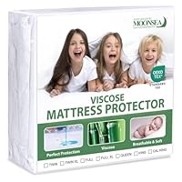 Waterproof Mattress Protector Twin Size, Skin Friendly and Breathable Twin Mattress Cover for Kids, Viscose Jersey Mattress Pad with 14\" Deep Pocket