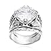 JEAN RACHEL JEWELRY 925 Sterling Silver Ring - Bold with Prong-Set Cubic Zirconia Vintage Design - Hypoallergenic, Lead & Nickel Free - Artisan Handcrafted Statement Rings for Women