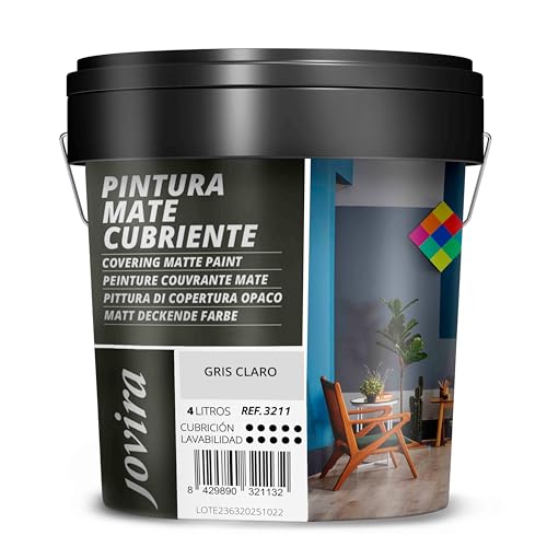 JOVIRA PINTURAS Mate Cubriente | Colores interior-exterior con excelente poder cubriente. 4 Litros