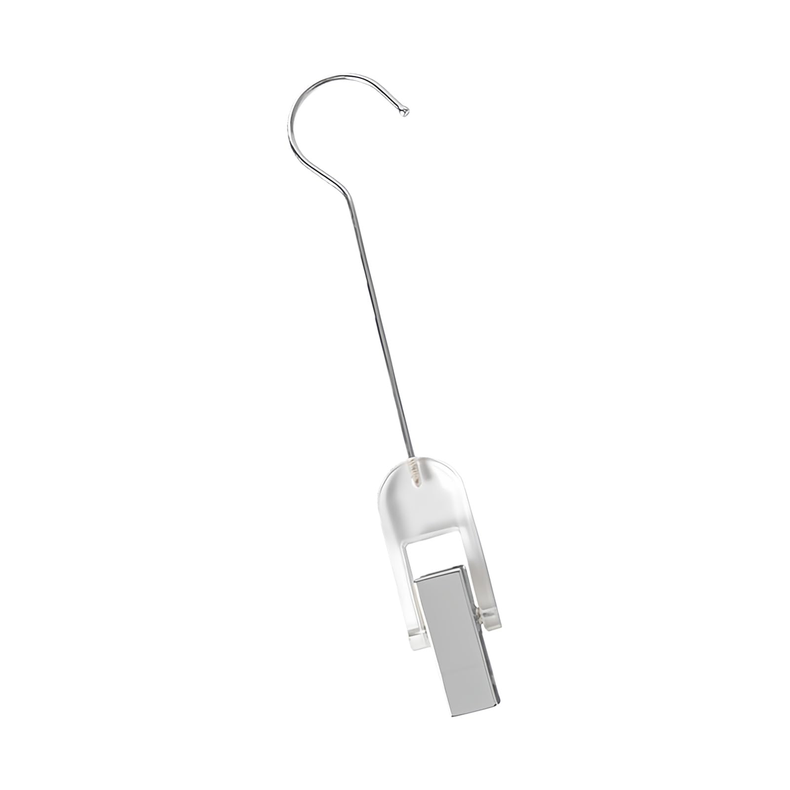 Multipurpose Acrylic Garment Clip Systems Steel Reinforced Hook Securely Holds Samples Accessories in Retail or Home Setting Clear Clothing Sample Clips