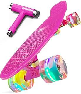 Skateboard for Kids Ages 6-12 - 22 Inch Kids Skateboard for Girl Boy Skate Board for Kids 8-12 - Mini Skateboards for Kids Mini Cruiser Skateboards for Kids 4-6 - Girl Skateboard for Kids Beginners