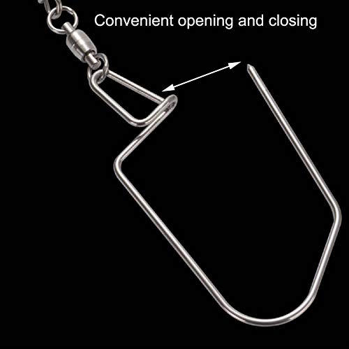 Trava com clipe de peixe, isca de pesca ao ar livre, fivela de trava de aço inoxidável, gancho de tr