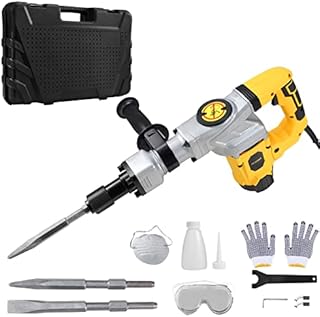 Heavy Duty Concrete Breaker Kit Jackhammer,Demolition Drills,Electric Demolition Jack Hammer with Case Gloves