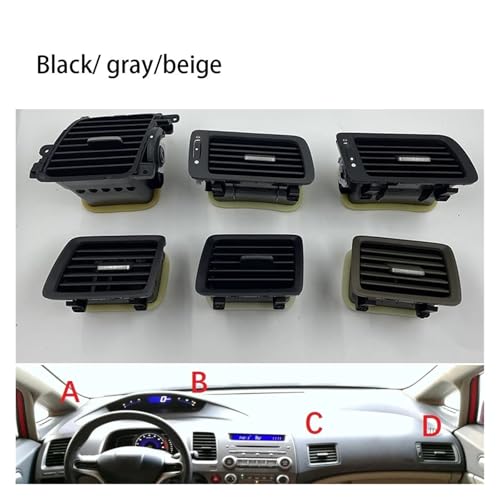 Grille d'aération pour Civic 2006-2011 noire, buse de climatisation auto - 2