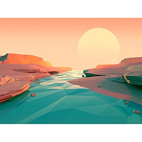 Peinture au Diamant Kit Complet Adultes Mosaïque 5D Paysage Lever de Soleil 40x100cm