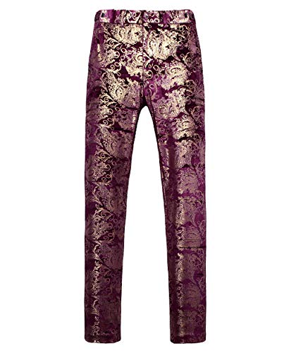 MOGU Mens Pink Dress Pants Slim Fit with Adjustable Waist Size 30 Purple at Amazon Men's Clothing store MOGU Mens Pink Dress Pants Slim Fit with Adjustable Waist Size 30 Purple at Amazon Men's Clothing store