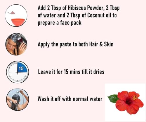 3V PRODUCTS Hibiscus Flower Powder | Sembaruthi Poo Powder | Hibiscus rosasinensis Flower 50g