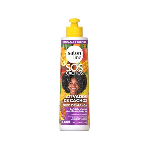 Salon Line, Ativador de Cachos, SOS Cachos, Óleo de Manga, Vegano - Para Cabelos Ondulados, Cacheados e Crespos, 300 ml