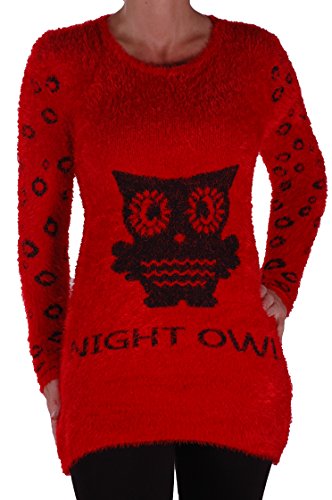 Eye Catch - Pull imprimé Hibou - Femme - Taille Unique