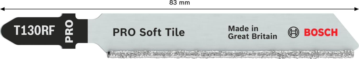 Bosch 3x Brzeszczot do wyrzynarki PRO Soft Tile T130RF (do Płytki, Płytki, Długość 83 mm, Professional Akcesoria Wyrzynarka)