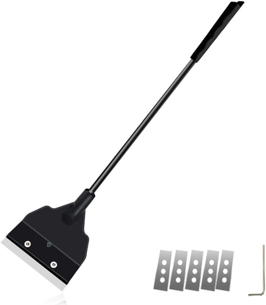 DGOSPSTIME Raspador de algas para acuario, raspador para acuario, raspador para eliminar algas, longitud de agarre ajustable, para la limpieza del acuario con 5 asas de aleación de aluminio y hoja