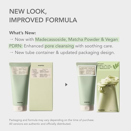 Image of Whipped Korean Skincare Face Wash, Doubles as a Face Mask, Mugwort Tea Tree, Deep Cleansing Vegan Facial Cleanser for Oily Skin and Pore Care with Matcha, Centella Asiatica, Niacinamide