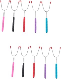YARNOW 10 Pcs Garfo Telescópico Para Churrasco Cachorro-Quente Ao Ar Livre Espetos Telescópicos Para Churrasco Garfo De Madeira Para Cozinhar Churrasco Garfos Para Grelhar
