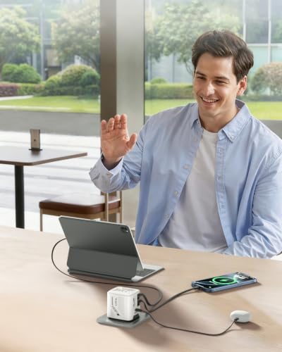 W & O 60W Gan Fast Charger Wall Plug, Built-in Retractable USB-C & L Cables — view 6