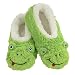Snoozies Womens Animal Heads Sherpa Plush Fleece Lined Slipper Socks - Frog, Large
