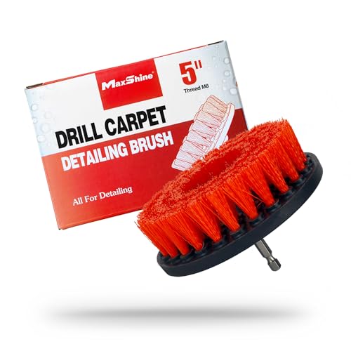 Image of Maxshine 5 inch Universal M8 Medium-Duty Drill Brush for Upholstery & Carpet - Power Scrubber Attachment for Car Detailing, Fabric & Home Cleaning - Deep Cleaner Removes Stains & Grime