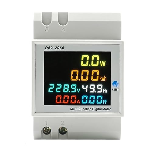 Wattmètre de puissance actuelle rail DIN avec moniteur volt amp et compteur énergie kWh intégré