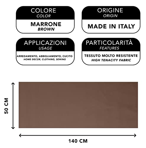 IPEA Kunstleder Braun für Dekor und Beschichtung 140 x 50 cm - Made in Italy - Kunstleder für Sofas, Stühle, Kleidung, Accessoires - Polsterstoff Bezugsstoff Lederoptik - Halben Meter