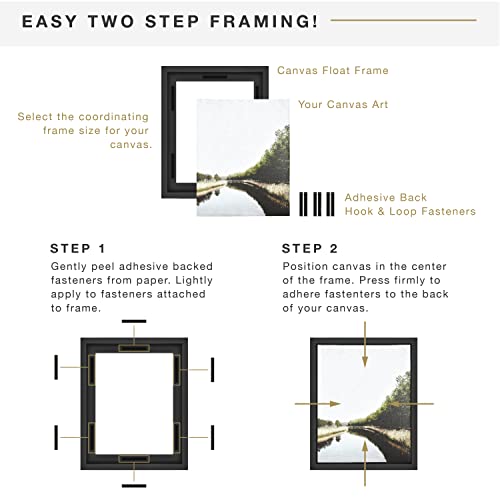 Image of MCS Canvas Float Frames 12x12 Frame, Black Square Frame for Finished Canvases, Vertical & Horizontal Wall Hanging for Canvas Paintings (1-Pack)