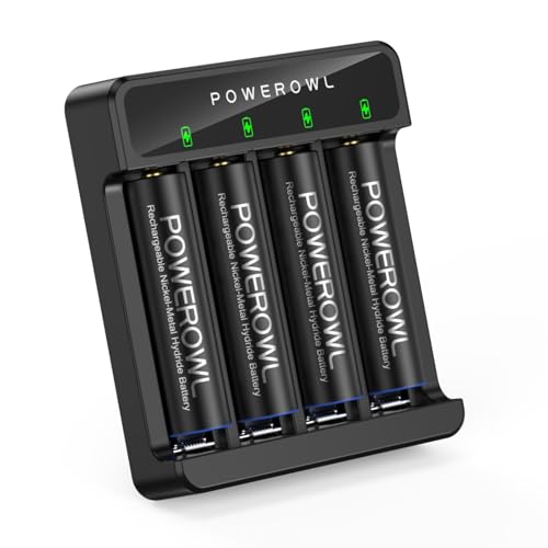 POWEROWL Rechargeable AA Batteries 2800mAh, 4 Pack
