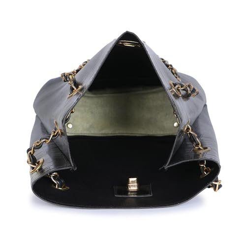 Image of Women's Stylish Handbag with Detachable Sling Strap | Croc Texture Shoulder & Crossbody Bag | Spacious Zip Closure Tote for Office, Daily & Travel Use | Chic Croc Texture, Adjustable Strap, Dual Carry Style, Rich Tan Finish, Twist Lock Closure, Spacious Interior