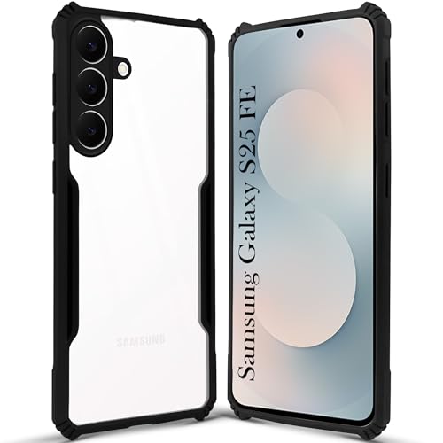 Image of Jkobi Hybrid Back Cover Case for Samsung Galaxy S25 FE (Shockproof with Polycarbonate Clear Panel | Professional Black)