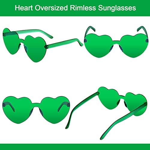 Image of 12 Pairs Heart Glasses Colorful Rimless Heart Shaped Sunglasses Love Glasses for Bachelorette Bride Party Favor