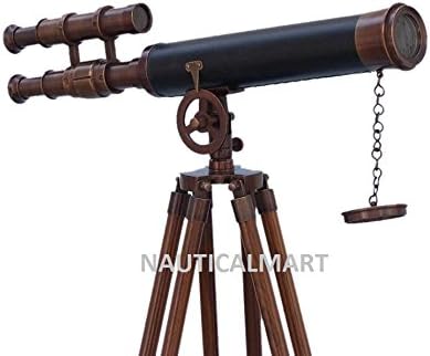 Nauticalmart Floor Standing Bronze with Leather Griffith Astro Telescope 50"