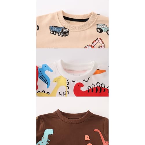 Image of Toddler Boys Crewneck Sweatshirt, Cotton Long-Sleeve Pullover Cartoon Print