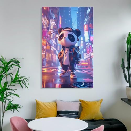 Cuadro de panda estilo graffiti para transformar las paredes de tu dormitorio juvenil 6