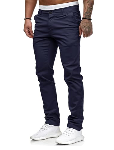 Image of HUNGSON Mens Chinos Dress Pants Slim Fit Stretch Business Casual Golf Work Slacks Trousers
